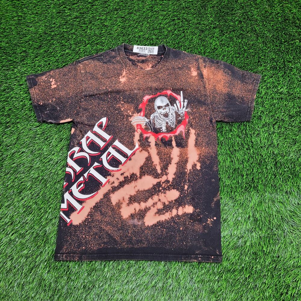 Vintage Skull Skeleton Metal Rock Shirt XS/S 17x24 Crop Metal-Mulisha